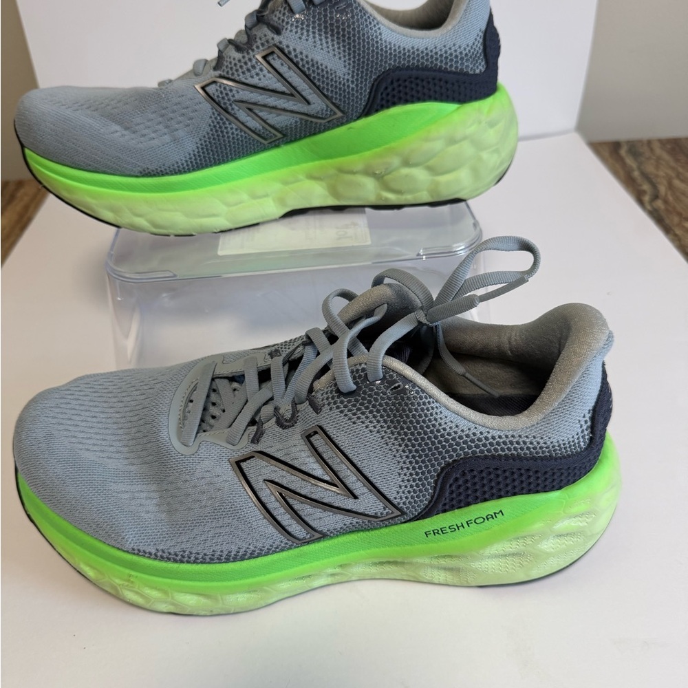 New Balance Kids' Gray and Neon Green Sneakers